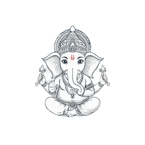 Lord Ganesh blessing illustration